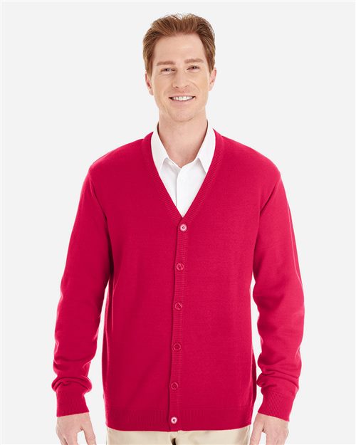 Harriton Men's Pilbloc™ V-Neck Button Cardigan Sweater
