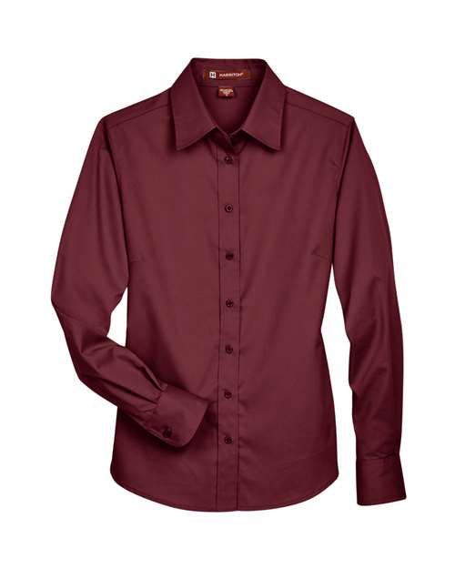 Harriton Women's Easy Blend™ Long Sleeve Twill Dress Shirt with Stain-Release