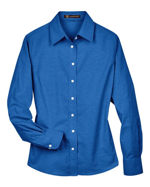 Harriton Chemise oxford à manches longues pour femmes