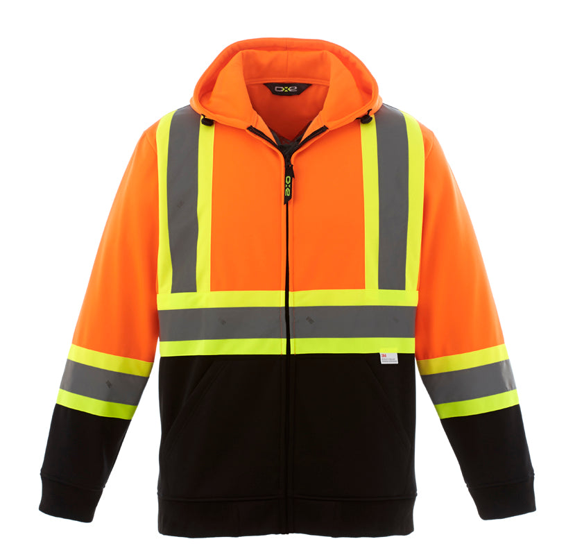 CX2 Hivis Hi-Vis Full Zip Hooded Sweatshirt