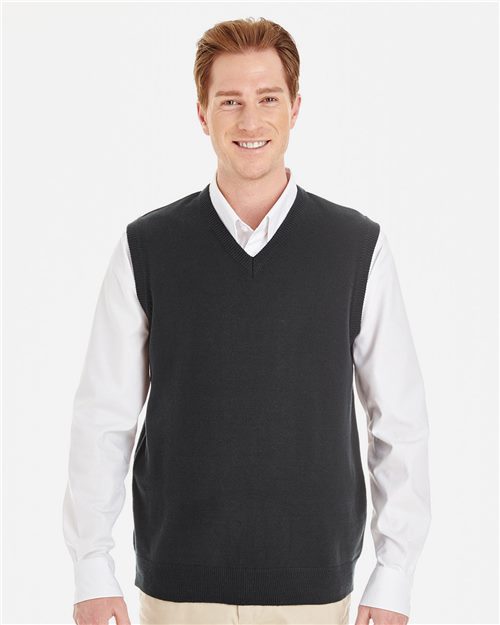 [UM415] Harriton Veste sans manches en tricot à col en V Pilbloc™