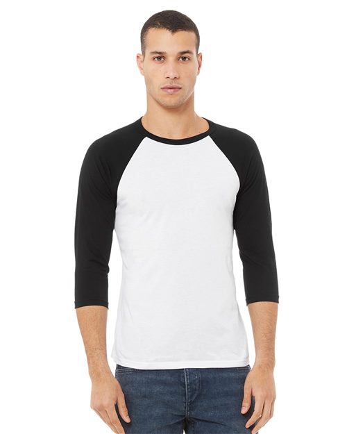 [U3200] BELLA + CANVAS Unisex Three-Quarter Sleeve Baseball Tee