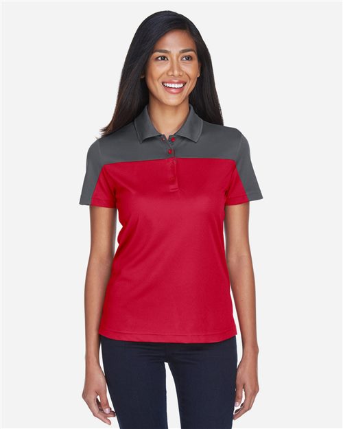 [UCE101W] CORE365 Women's Balance Colorblock Performance Piqué Polo