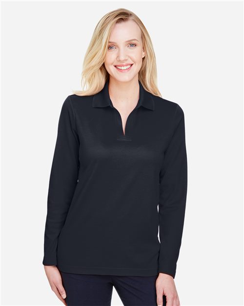 [UDG20LW] Devon & Jones Women's CrownLux Performance® Plaited Long Sleeve Polo